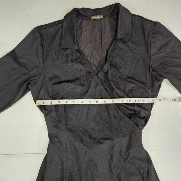 J. Mclaughlin black wrap midi dress women's size small - Picture 3 of 8